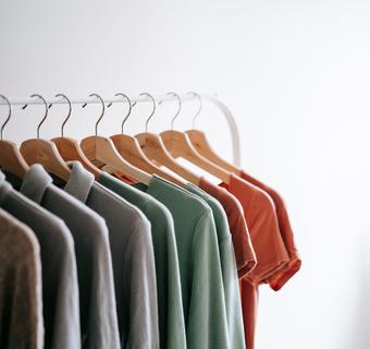 Clothes on a rail in a boutique