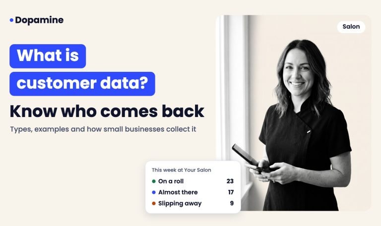 Smiling salon stylist, cover for what is customer data? types, examples and how small businesses collect it